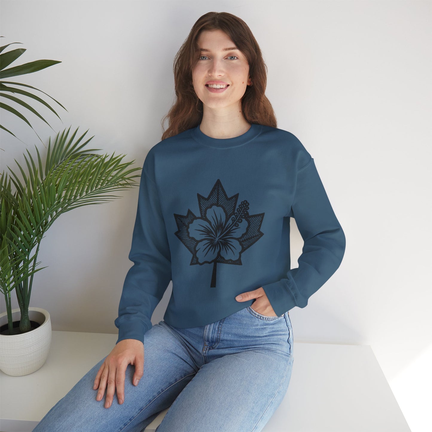 Hibiscus Maple Crewneck Sweatshirt
