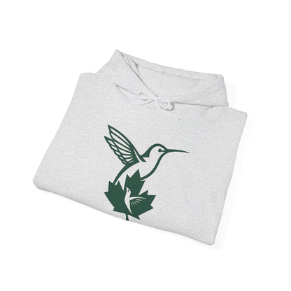 Hummingbird & Maple Leaf Hoodie — Nature-Inspired Cozy Pullover