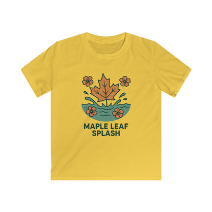 Maple Leaf Splash Kids Tee, Nature T-Shirt for Children, Fall Outfit, Cute Gifts for Kids, Eco-Friendly Apparel