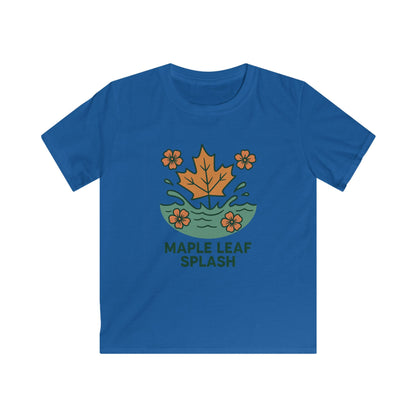 Maple Leaf Splash Kids Tee, Nature T-Shirt for Children, Fall Outfit, Cute Gifts for Kids, Eco-Friendly Apparel