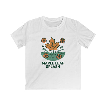 Maple Leaf Splash Kids Tee, Nature T-Shirt for Children, Fall Outfit, Cute Gifts for Kids, Eco-Friendly Apparel