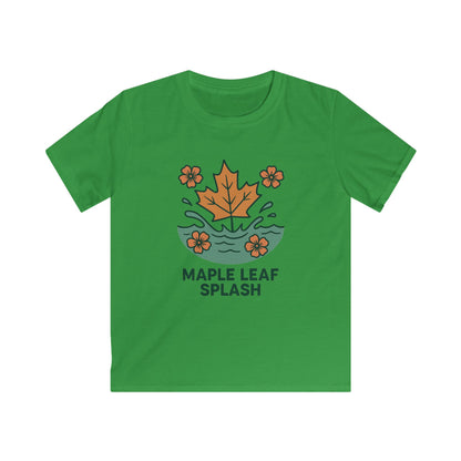 Maple Leaf Splash Kids Tee, Nature T-Shirt for Children, Fall Outfit, Cute Gifts for Kids, Eco-Friendly Apparel