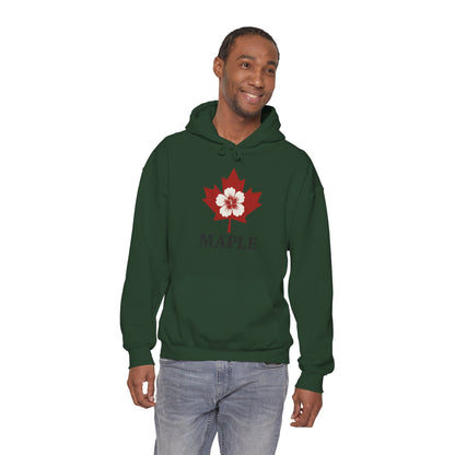Maple Leaf Floral Hoodie — Canadian Maple Graphic Sweatshirt