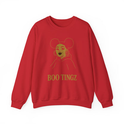 Boo Tingz Crewneck Sweatshirt - Cozy Unisex Gift, Casual Wear, Halloween Outfit, Everyday Comfort, Trendy Streetwear