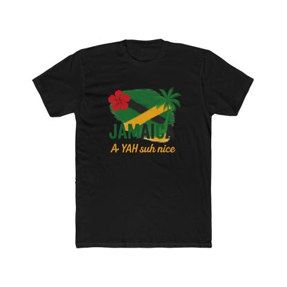 Jamaican Vibes Unisex Cotton Crew Tee, Summer T-Shirt, Holiday Apparel, Travel Shirt, Beachwear, Gift for Him/Her
