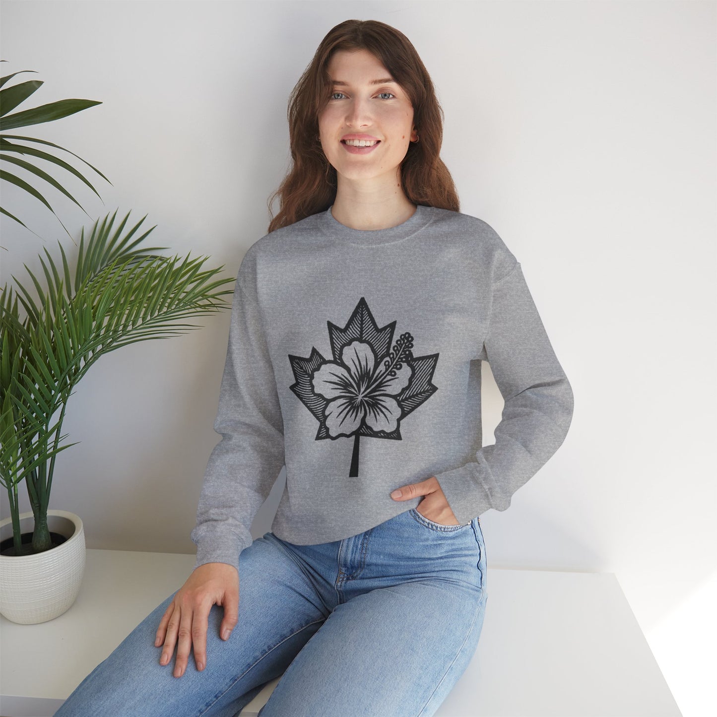 Hibiscus Maple Crewneck Sweatshirt