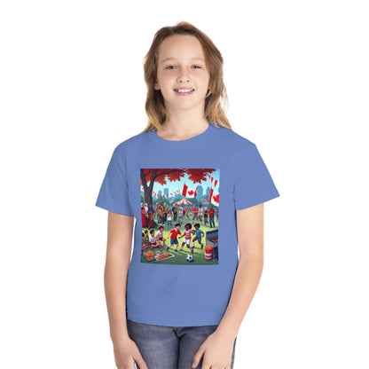 Youth Canada Day Tee - Celebrate with Pride, Summer T-Shirt, Red Tee for Kids, Canada Day Celebration, Fun Youth Apparel