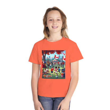 Youth Canada Day Tee - Celebrate with Pride, Summer T-Shirt, Red Tee for Kids, Canada Day Celebration, Fun Youth Apparel