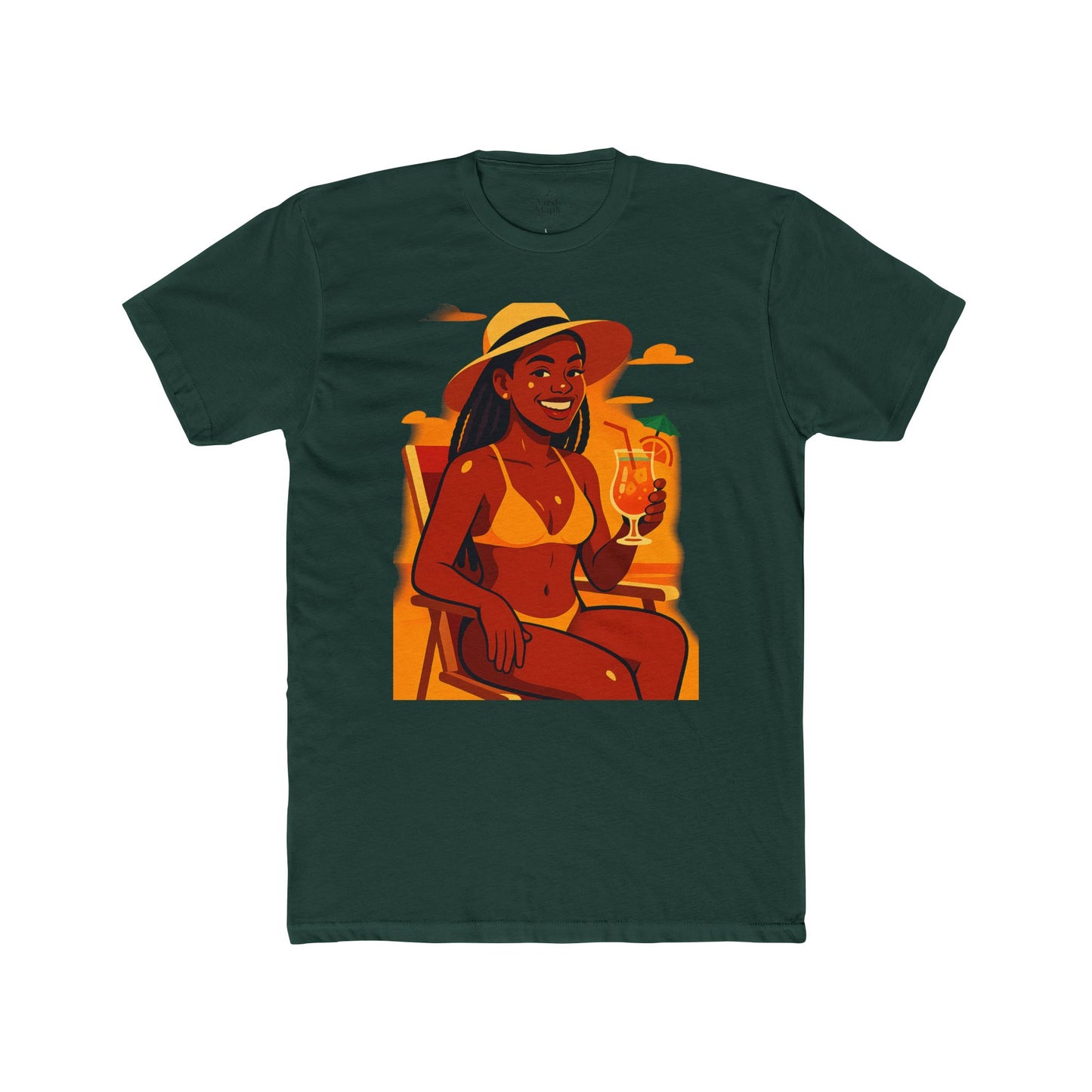 Tropical Vibes Tee, Summer Shirt, Beachwear, Vacation Outfit, Gift for Her, Relaxed Fit Cotton T-shirt