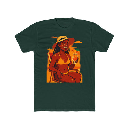 Tropical Vibes Tee, Summer Shirt, Beachwear, Vacation Outfit, Gift for Her, Relaxed Fit Cotton T-shirt