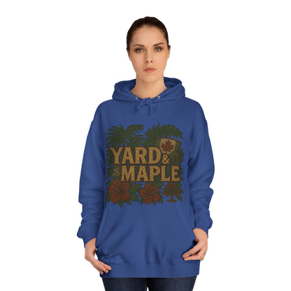 Cozy Unisex College Hoodie - Yard & Maple, Casual Wear, Student Gift, Outdoor Activity Sweater, Fall Fashion
