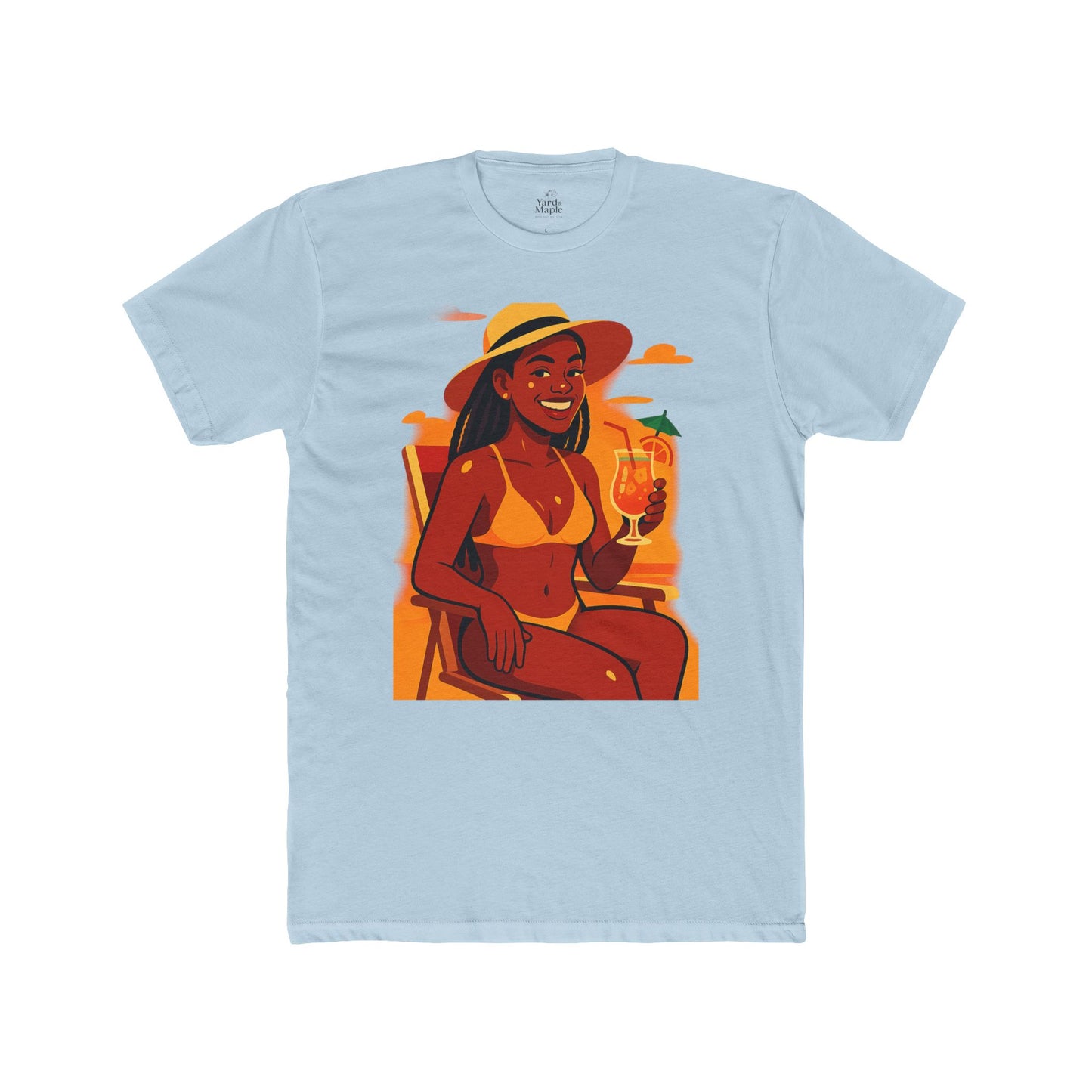 Tropical Vibes Tee, Summer Shirt, Beachwear, Vacation Outfit, Gift for Her, Relaxed Fit Cotton T-shirt