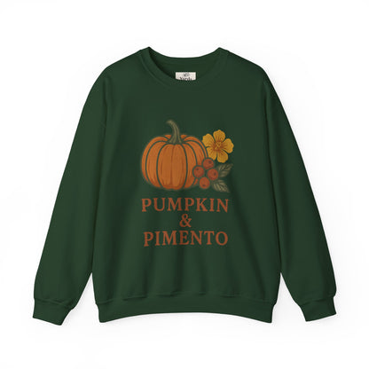 Pumpkin & Pimento Crewneck Sweatshirt, Cozy Fall Sweatshirt, Unisex Autumn Apparel, Thanksgiving Gift, Seasonal Fashion