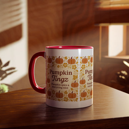 Pumpkin Spice Accent Mug - Fall Decor, Coffee Lovers Gift, Autumn Beverage Mug, Seasonal Kitchenware, Halloween Decor