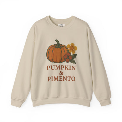 Pumpkin & Pimento Crewneck Sweatshirt, Cozy Fall Sweatshirt, Unisex Autumn Apparel, Thanksgiving Gift, Seasonal Fashion