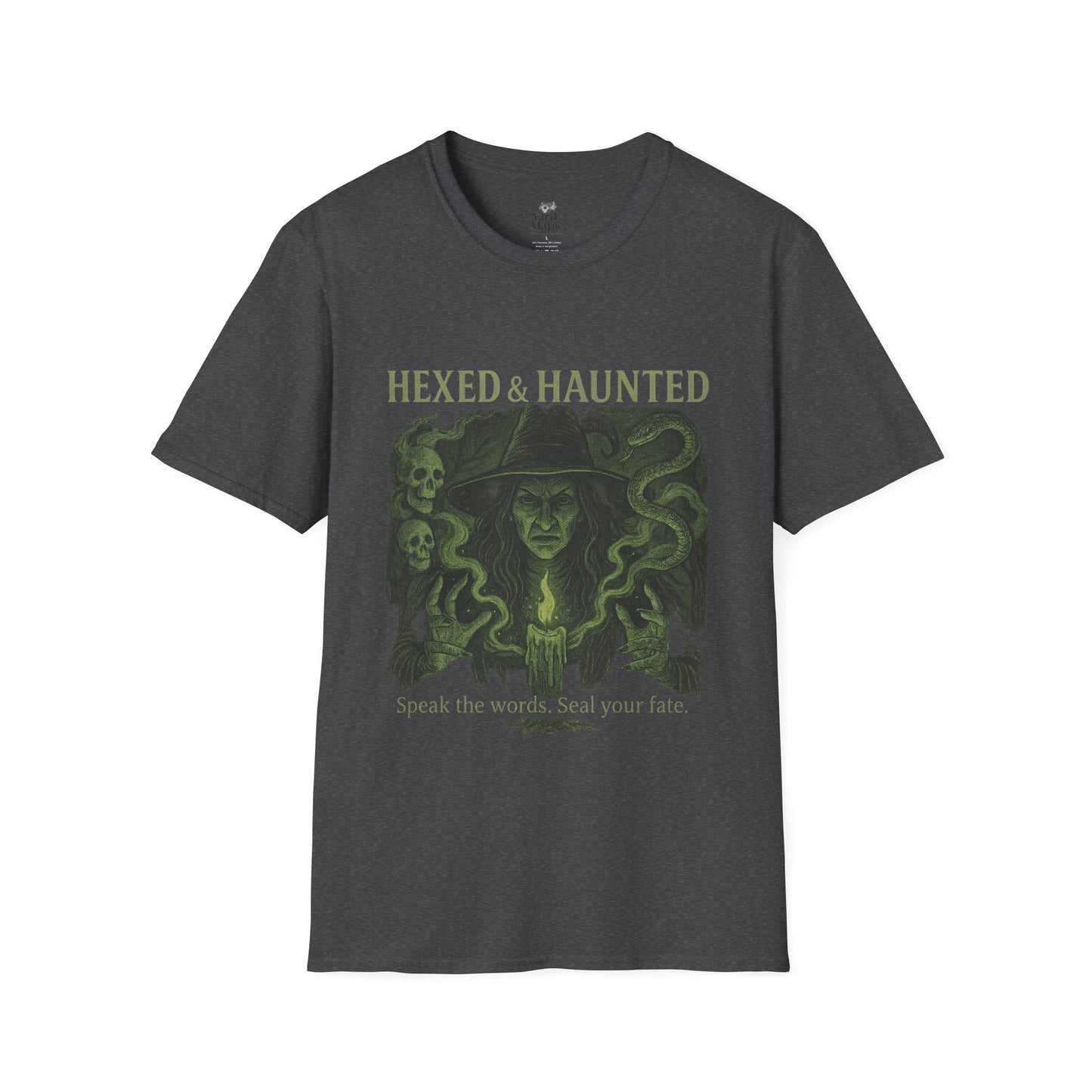 Hexed & Haunted Unisex Softstyle T-Shirt | Witchy Graphic Tee, Halloween Shirt, Spooky Apparel, Unique Gift, Casual Wear