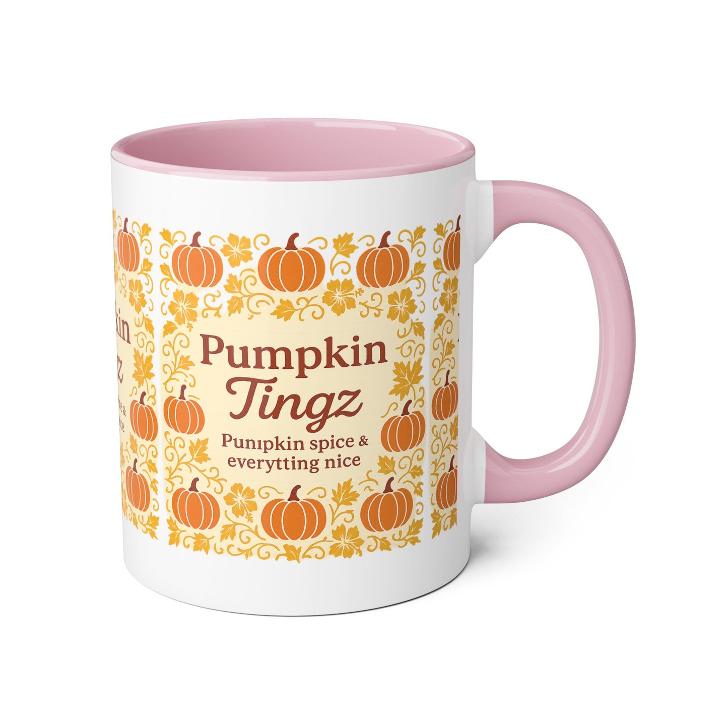 Pumpkin Spice Accent Mug - Fall Decor, Coffee Lovers Gift, Autumn Beverage Mug, Seasonal Kitchenware, Halloween Decor
