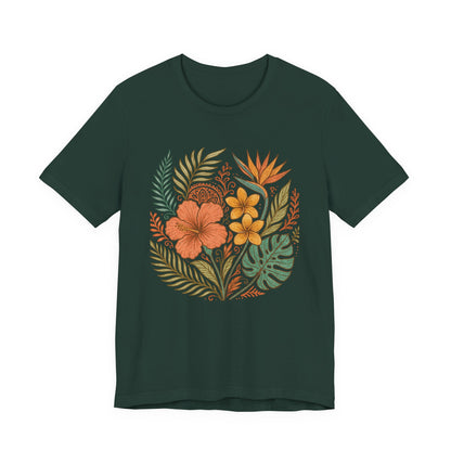 Floral Patterned Unisex Tee - Botanical Style, Summer Wardrobe Essential, Nature Lover Gift, Casual Wear, Eco-Friendly Fashion