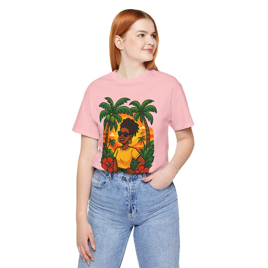 Tropical Sunset Tee - Beach Vibes, Summer Fashion, Vacation Apparel, Gift for Her, Cute Graphic Shirt