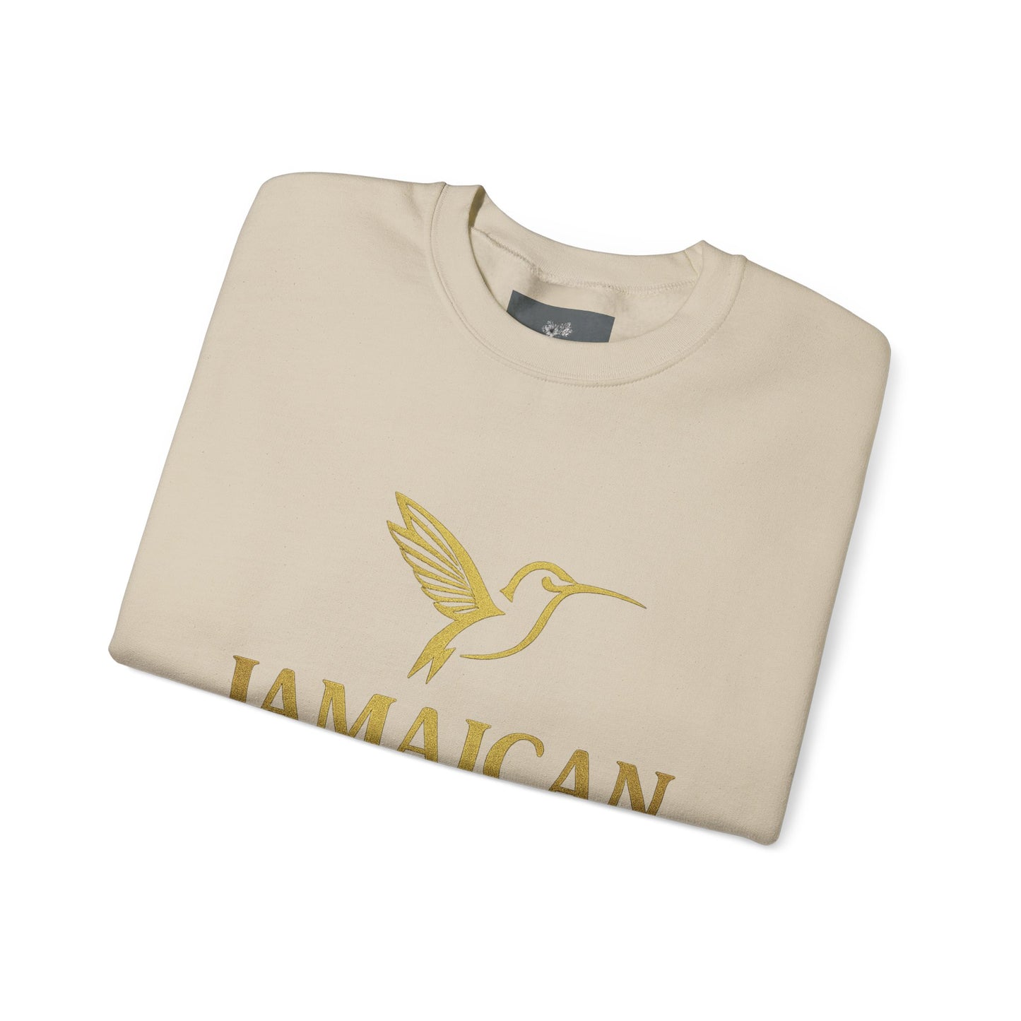 Jamaican Gyal Crewneck Sweatshirt — Gold Hummingbird Graphic